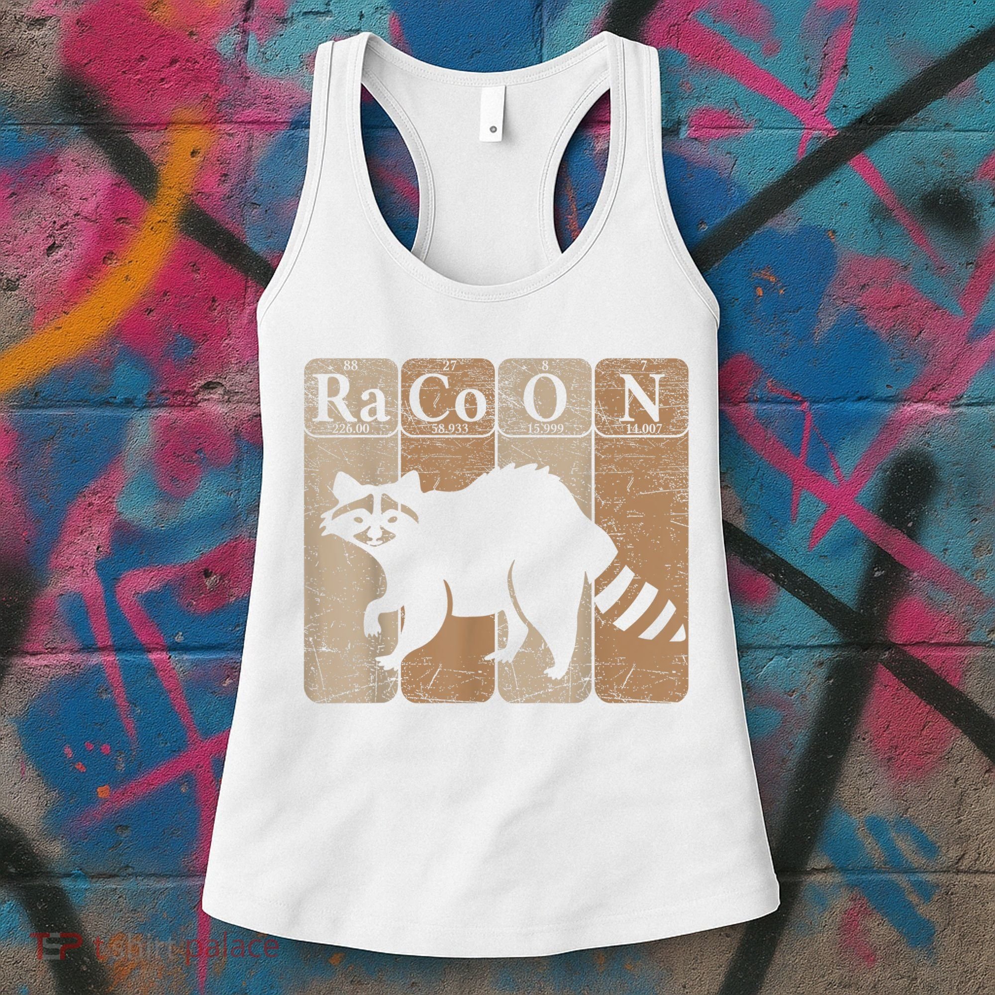 Racoon Periodic Table Chemistry Elements Funny Raccoon Lover Women's Tank Top
