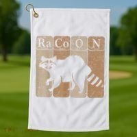 Racoon Periodic Table Chemistry Elements Funny Raccoon Lover Golf Towel thumb 1