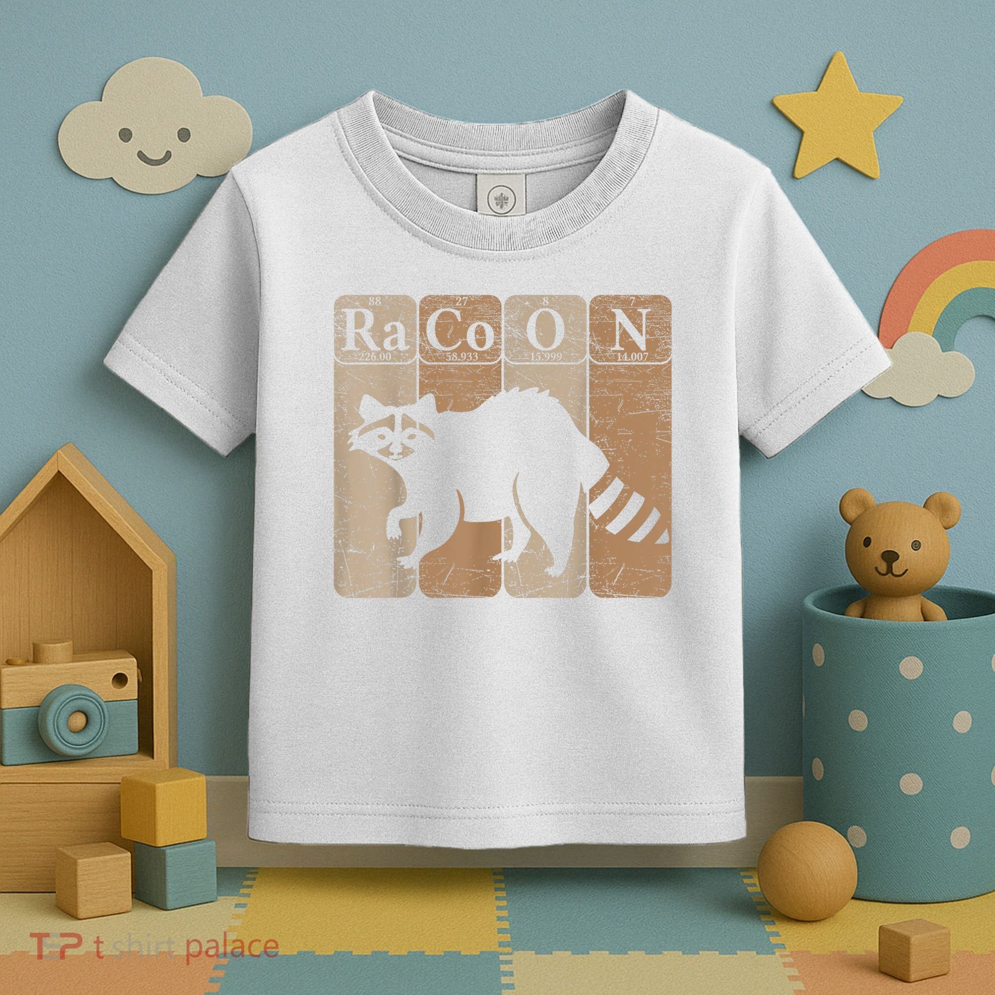 Racoon Periodic Table Chemistry Elements Funny Raccoon Lover Toddler T-Shirt