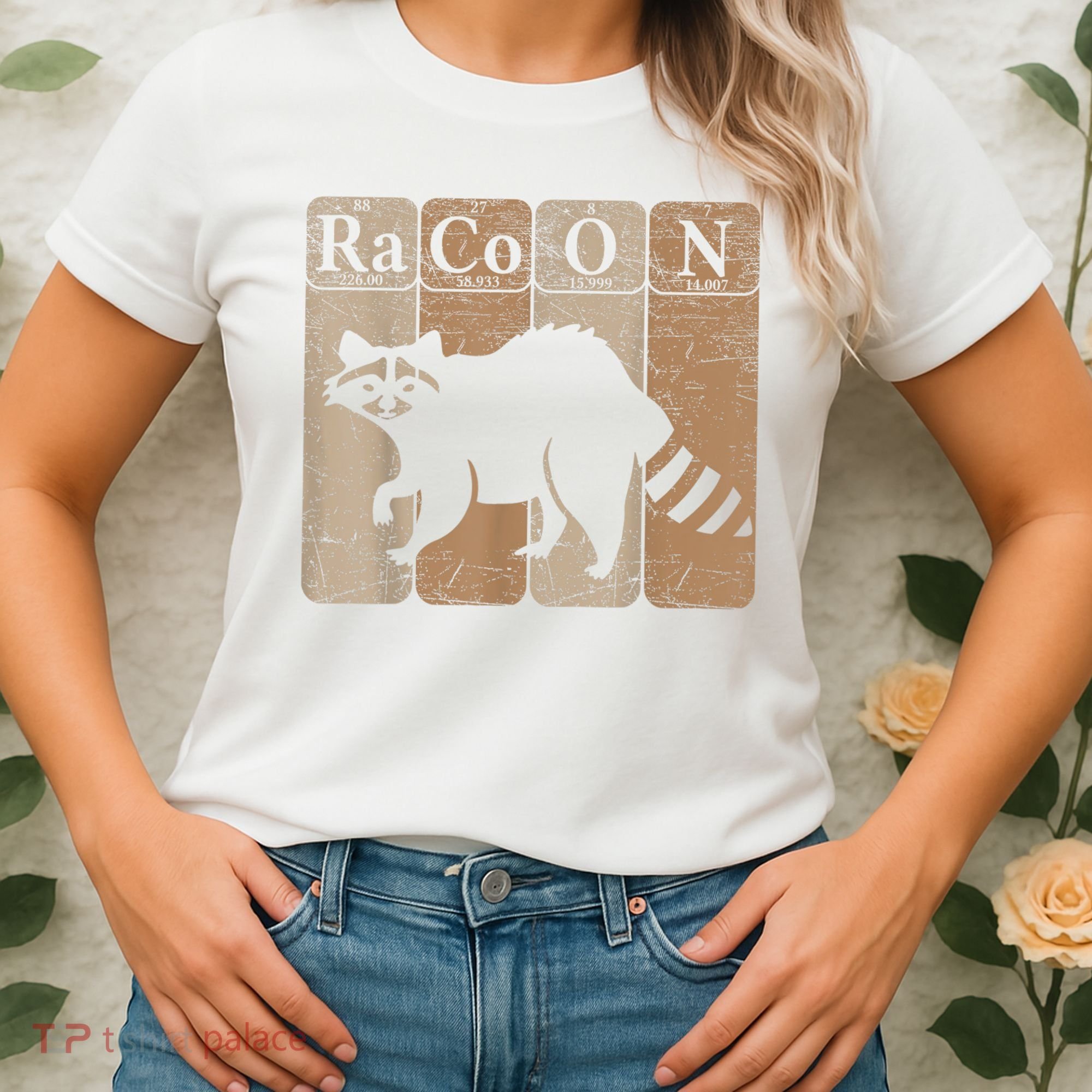 Racoon Periodic Table Chemistry Elements Funny Raccoon Lover Women's T-Shirt