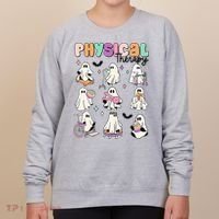 Retro Physical Therapy Halloween Ghosts Spooky PT Women's Sweatshirt thumb 0