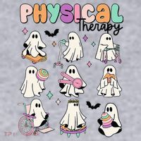 Retro Physical Therapy Halloween Ghosts Spooky PT Women's Sweatshirt thumb 2