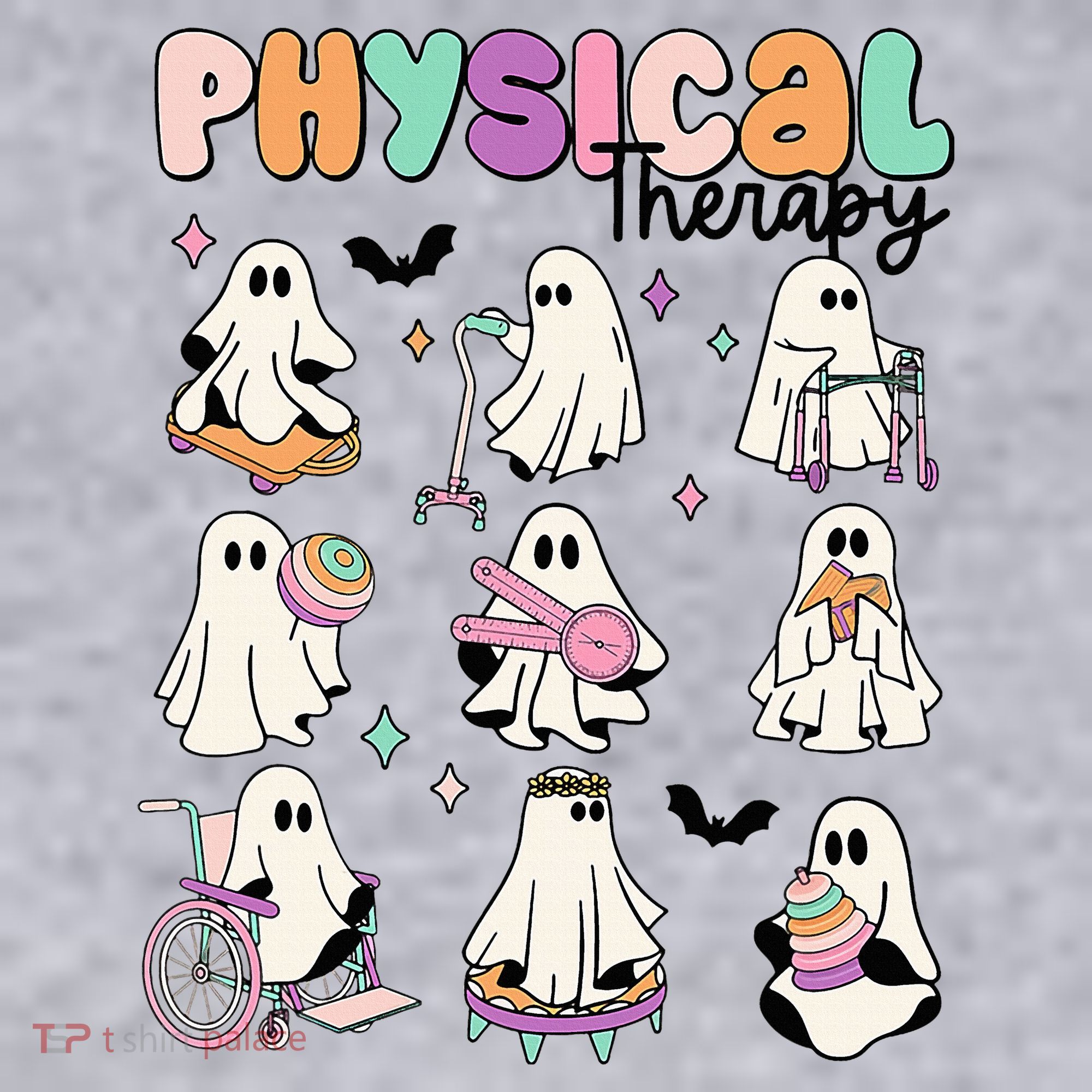 Retro Physical Therapy Halloween Ghosts Spooky PT Women's Sweatshirt