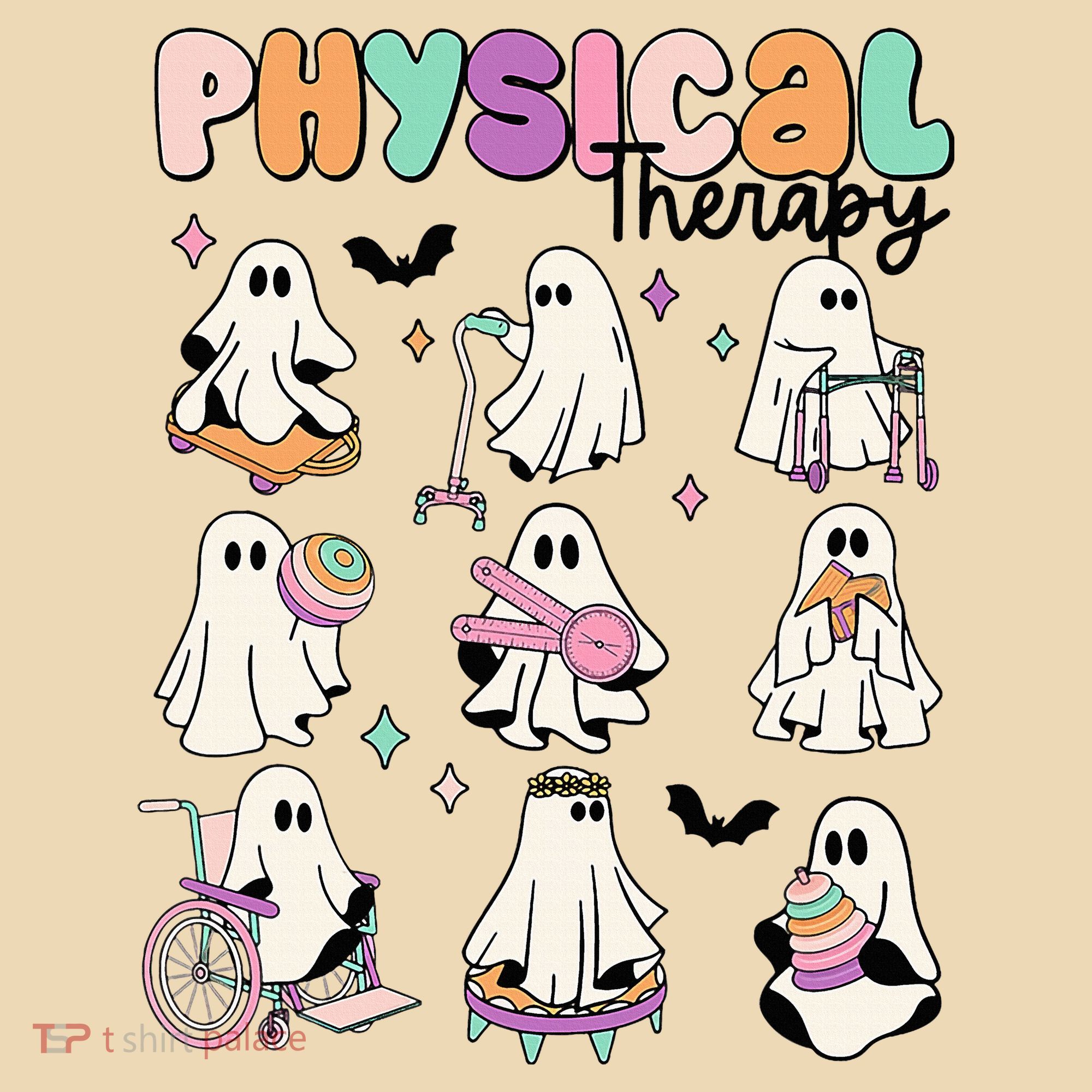 Retro Physical Therapy Halloween Ghosts Spooky PT Tote Bag