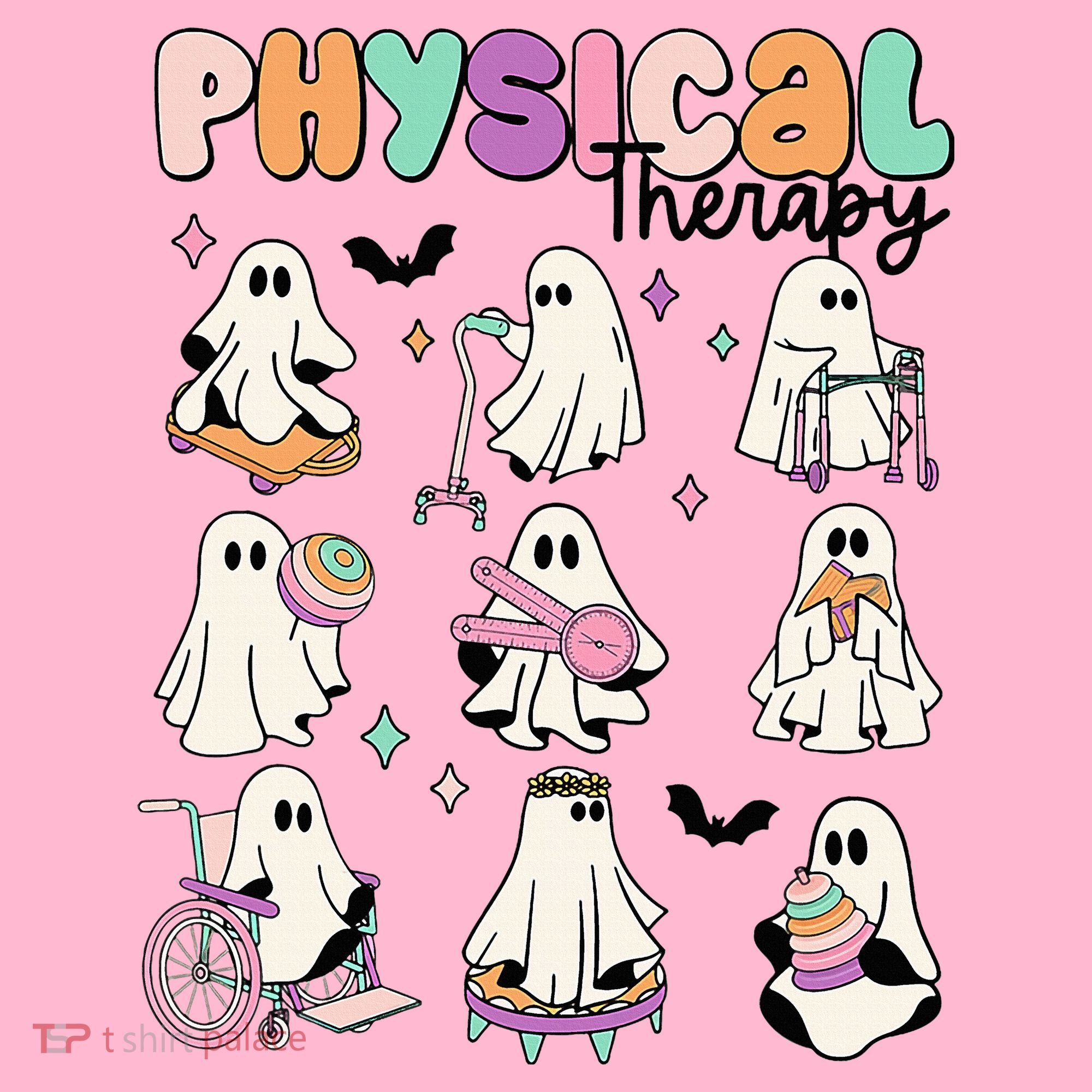 Retro Physical Therapy Halloween Ghosts Spooky PT Coaster