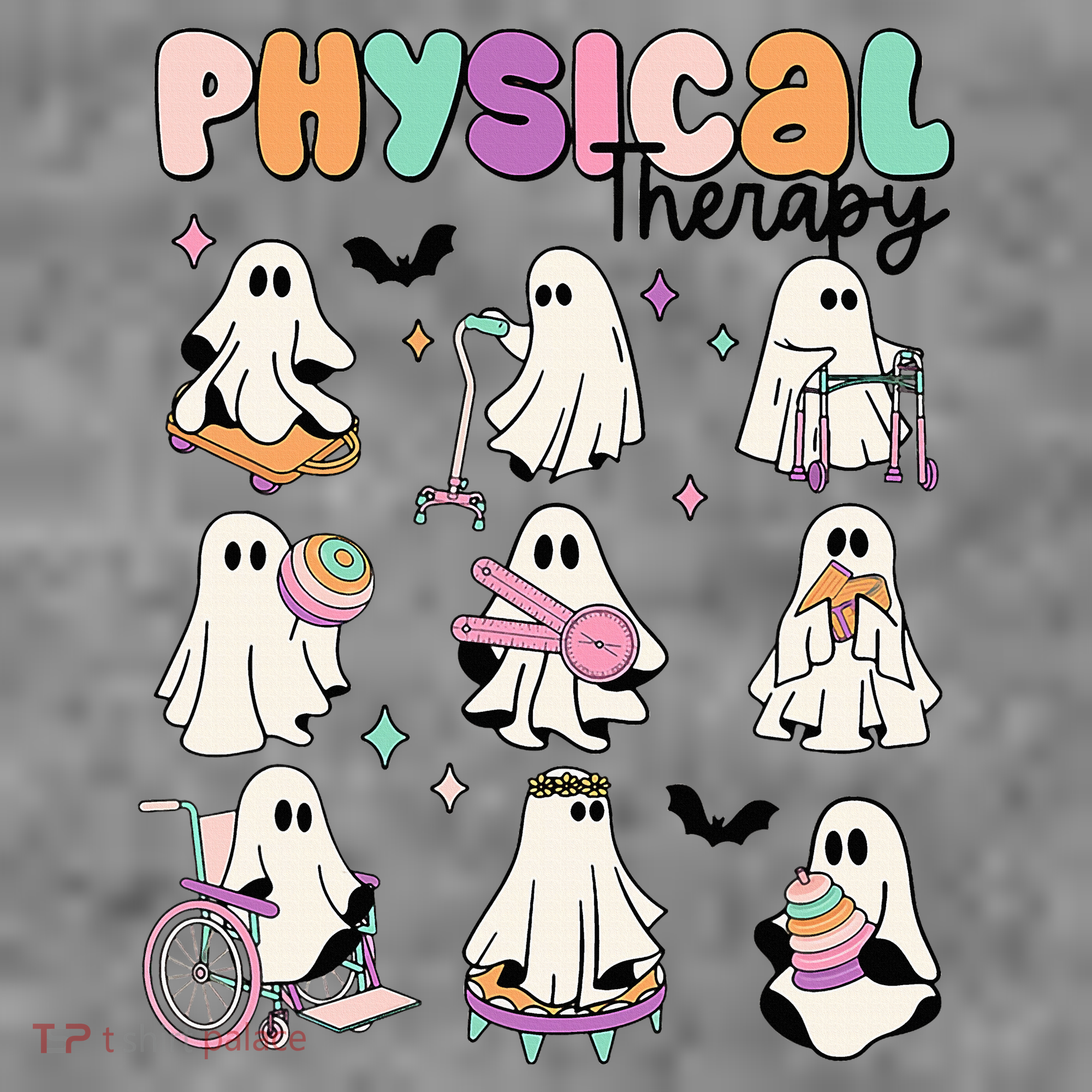 Retro Physical Therapy Halloween Ghosts Spooky PT Toddler Hoodie