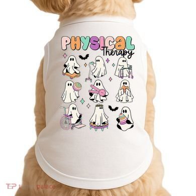 Retro Physical Therapy Halloween Ghosts Spooky PT Doggie Tank