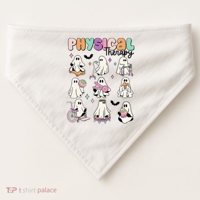 Retro Physical Therapy Halloween Ghosts Spooky PT USA-Made Doggie Bandana