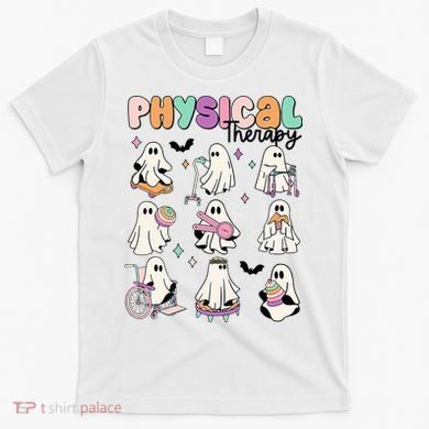 Retro Physical Therapy Halloween Ghosts Spooky PT T-Shirt