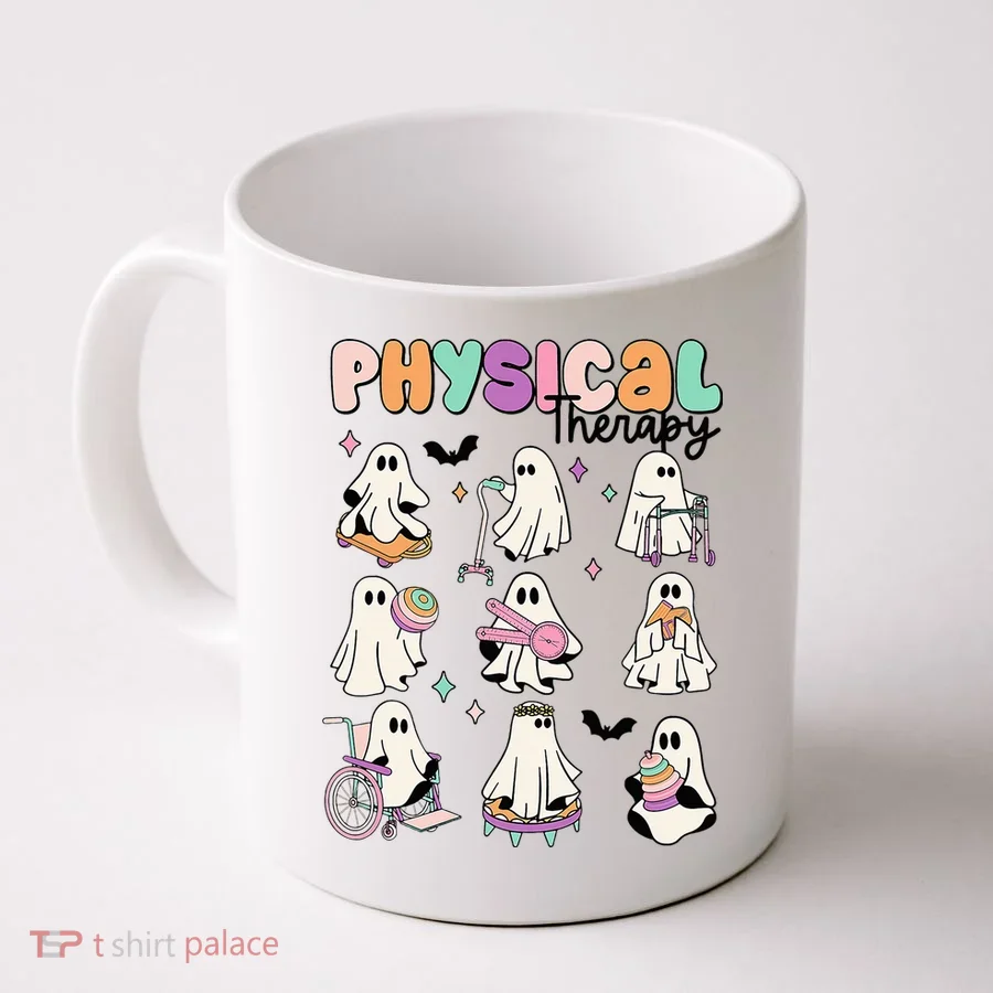 Retro Physical Therapy Halloween Ghosts Spooky PT Coffee Mug