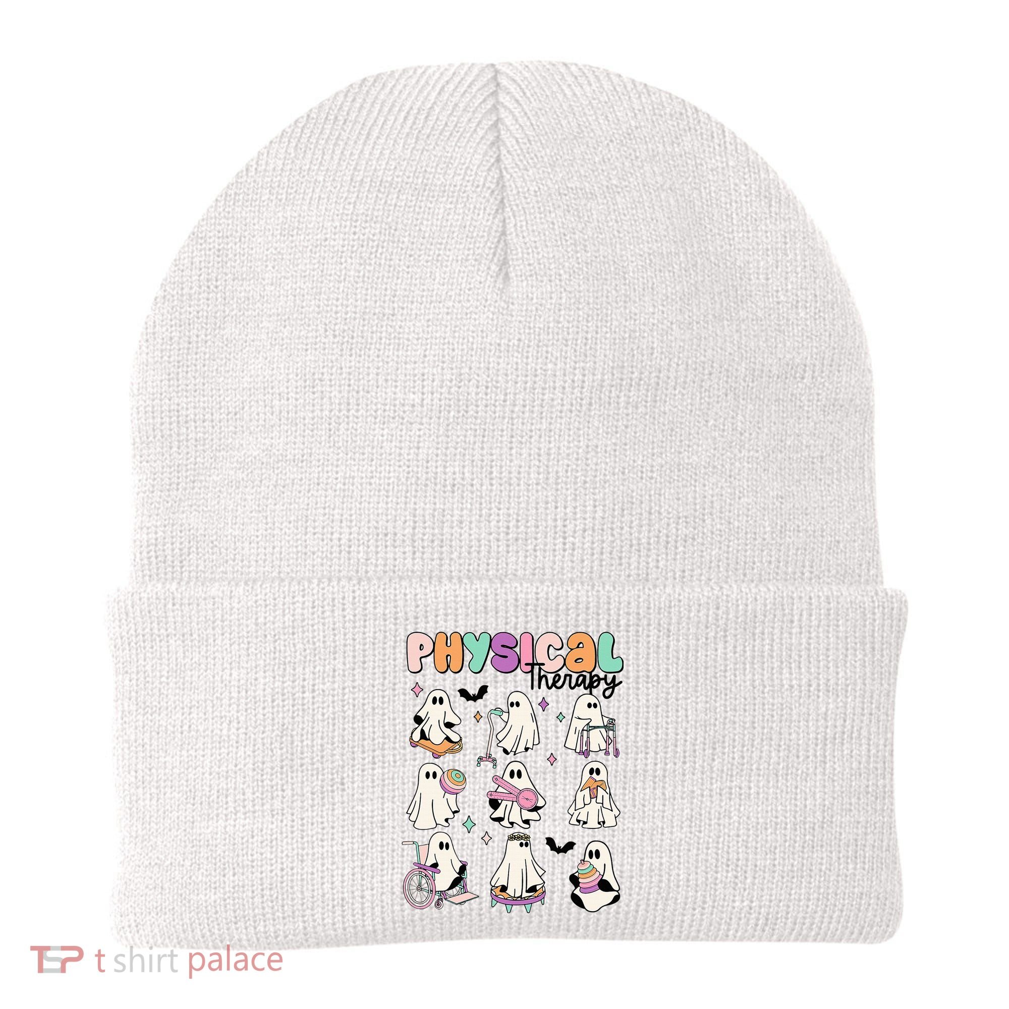 Retro Physical Therapy Halloween Ghosts Spooky PT Beanie
