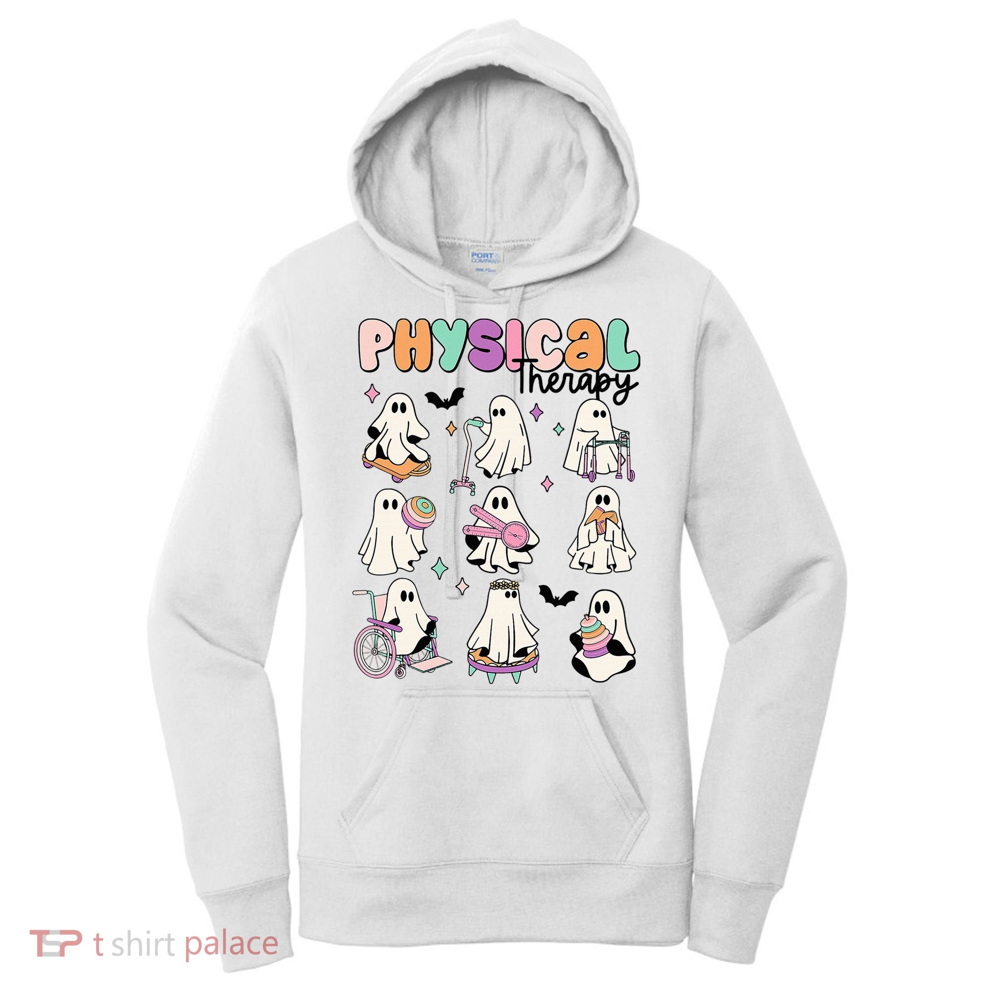 Retro Physical Therapy Halloween Ghosts Spooky PT Women's Hoodie