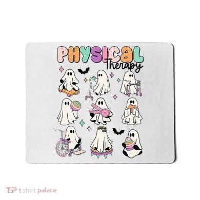 Retro Physical Therapy Halloween Ghosts Spooky PT Mousepad