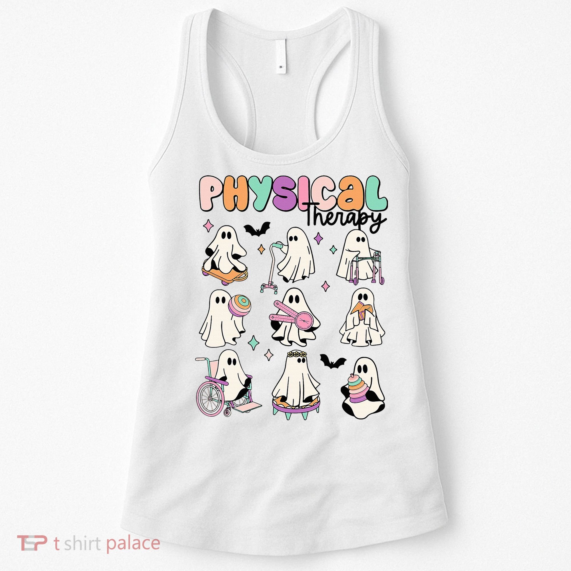 Retro Physical Therapy Halloween Ghosts Spooky PT Women's Tank Top