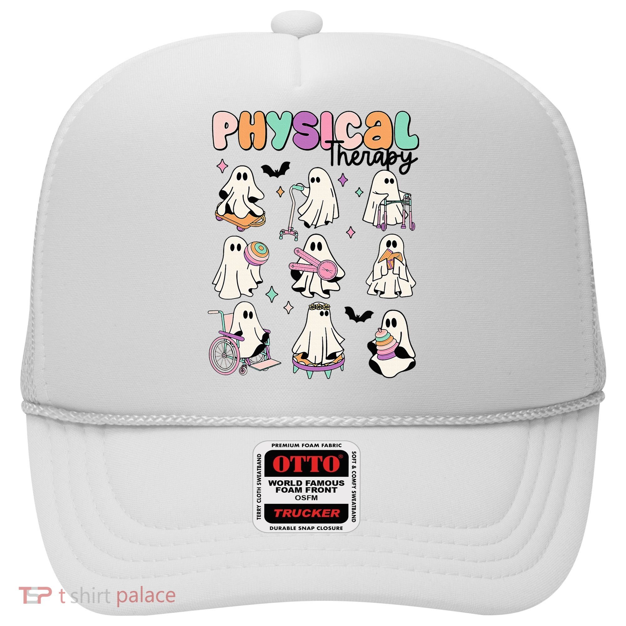 Retro Physical Therapy Halloween Ghosts Spooky PT Hat