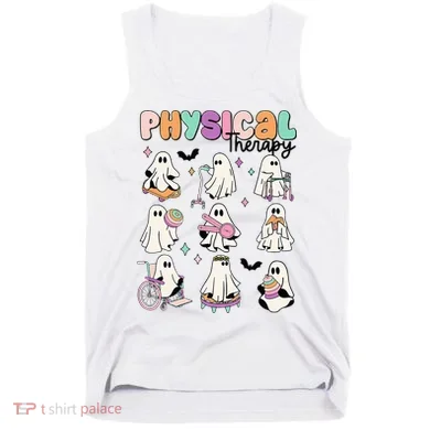 Retro Physical Therapy Halloween Ghosts Spooky PT Tank Top