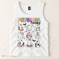 Retro Physical Therapy Halloween Ghosts Spooky PT Tank Top thumb 2