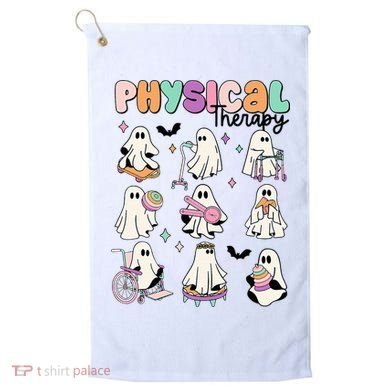 Retro Physical Therapy Halloween Ghosts Spooky PT Golf Towel