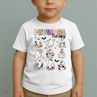 Retro Physical Therapy Halloween Ghosts Spooky PT Toddler T-Shirt thumb 2