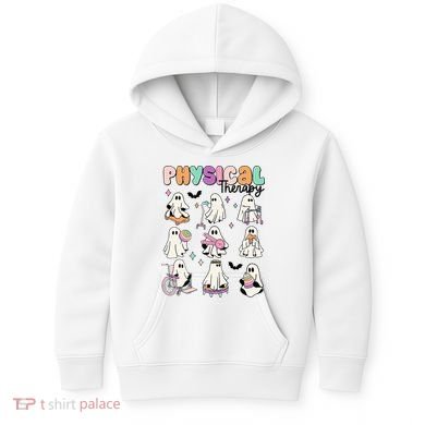 Retro Physical Therapy Halloween Ghosts Spooky PT Kids Hoodie