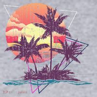 Retro Palm Trees Beach Sunset Tropical Summer Women's Sweatshirt thumb 2