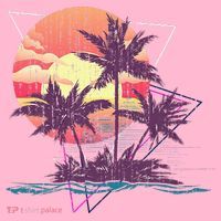 Retro Palm Trees Beach Sunset Tropical Summer Coaster thumb 2