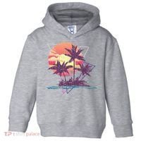 Retro Palm Trees Beach Sunset Tropical Summer Toddler Hoodie thumb 0