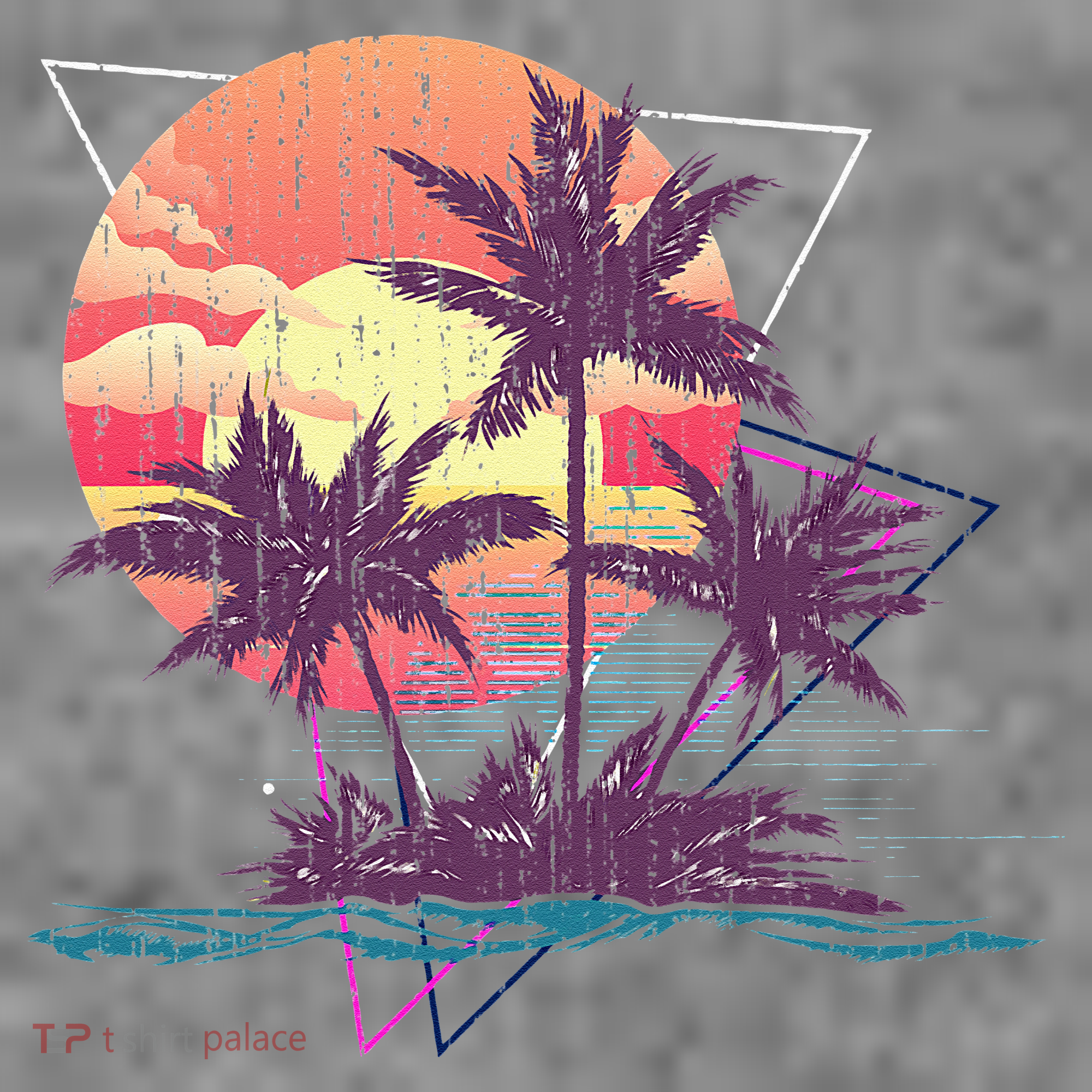 Retro Palm Trees Beach Sunset Tropical Summer Toddler Hoodie