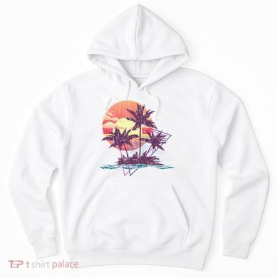 Retro Palm Trees Beach Sunset Tropical Summer Hoodie