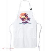 Retro Palm Trees Beach Sunset Tropical Summer Apron thumb 0