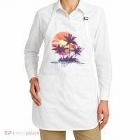 Retro Palm Trees Beach Sunset Tropical Summer Apron thumb 2