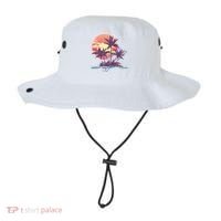 Retro Palm Trees Beach Sunset Tropical Summer Bucket Hat thumb 0