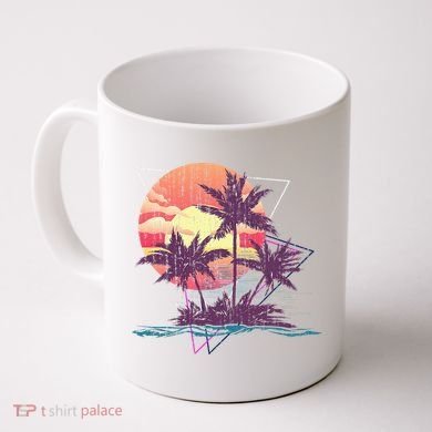 Retro Palm Trees Beach Sunset Tropical Summer Coffee Mug