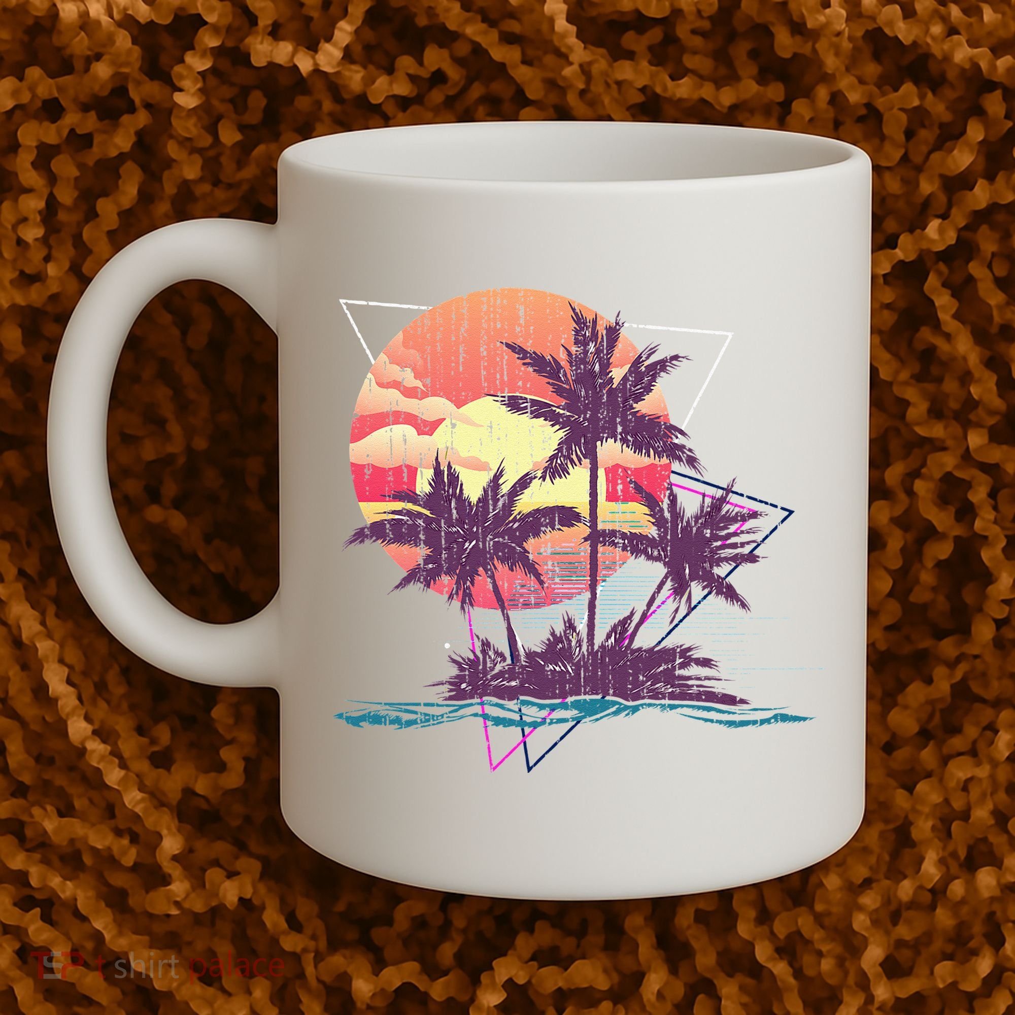 Retro Palm Trees Beach Sunset Tropical Summer Coffee Mug
