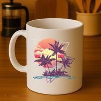 Retro Palm Trees Beach Sunset Tropical Summer Coffee Mug thumb 4