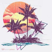 Retro Palm Trees Beach Sunset Tropical Summer Beanie thumb 2