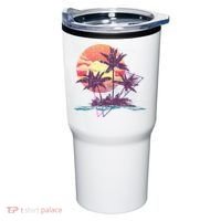 Retro Palm Trees Beach Sunset Tropical Summer Tumbler thumb 0