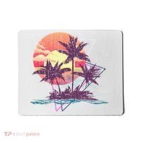 Retro Palm Trees Beach Sunset Tropical Summer Mousepad thumb 0