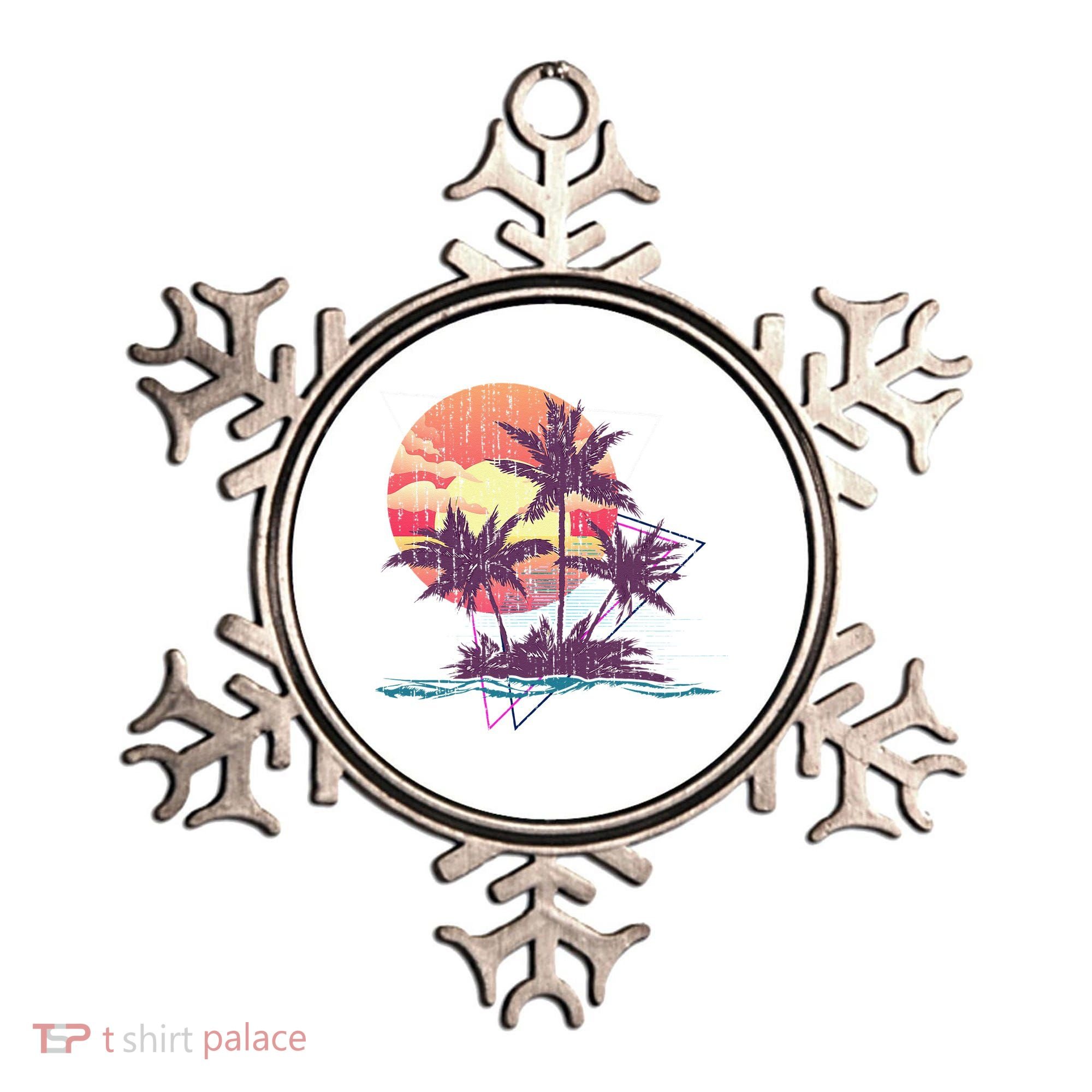 Retro Palm Trees Beach Sunset Tropical Summer Ornament
