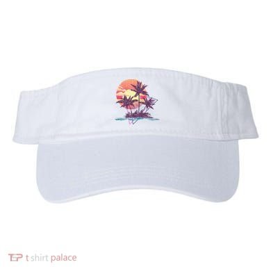 Retro Palm Trees Beach Sunset Tropical Summer Visor