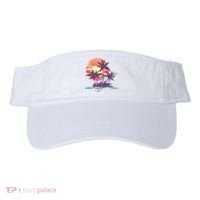 Retro Palm Trees Beach Sunset Tropical Summer Visor thumb 0