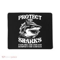 Retro Protect The Sharks Explore The Oceans Respect The Locals Shark Week Lover Mousepad thumb 0