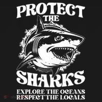 Retro Protect The Sharks Explore The Oceans Respect The Locals Shark Week Lover Mousepad thumb 1