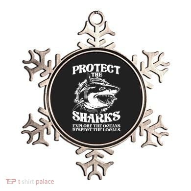 Retro Protect The Sharks Explore The Oceans Respect The Locals Shark Week Lover Ornament