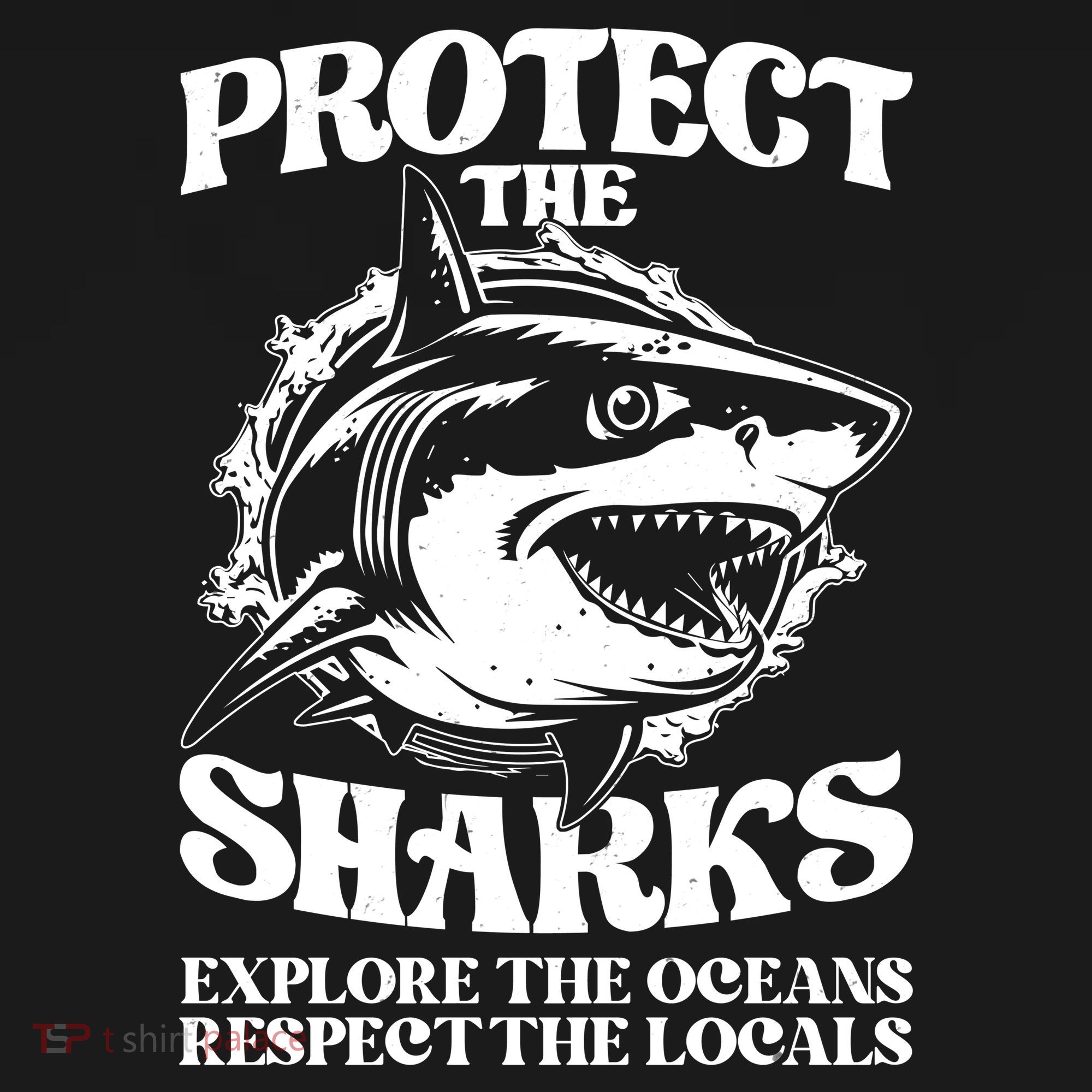Retro Protect The Sharks Explore The Oceans Respect The Locals Shark Week Lover Women's Tank Top