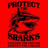 Retro Protect The Sharks Explore The Oceans Respect The Locals Shark Week Lover Santa Hat thumb 1