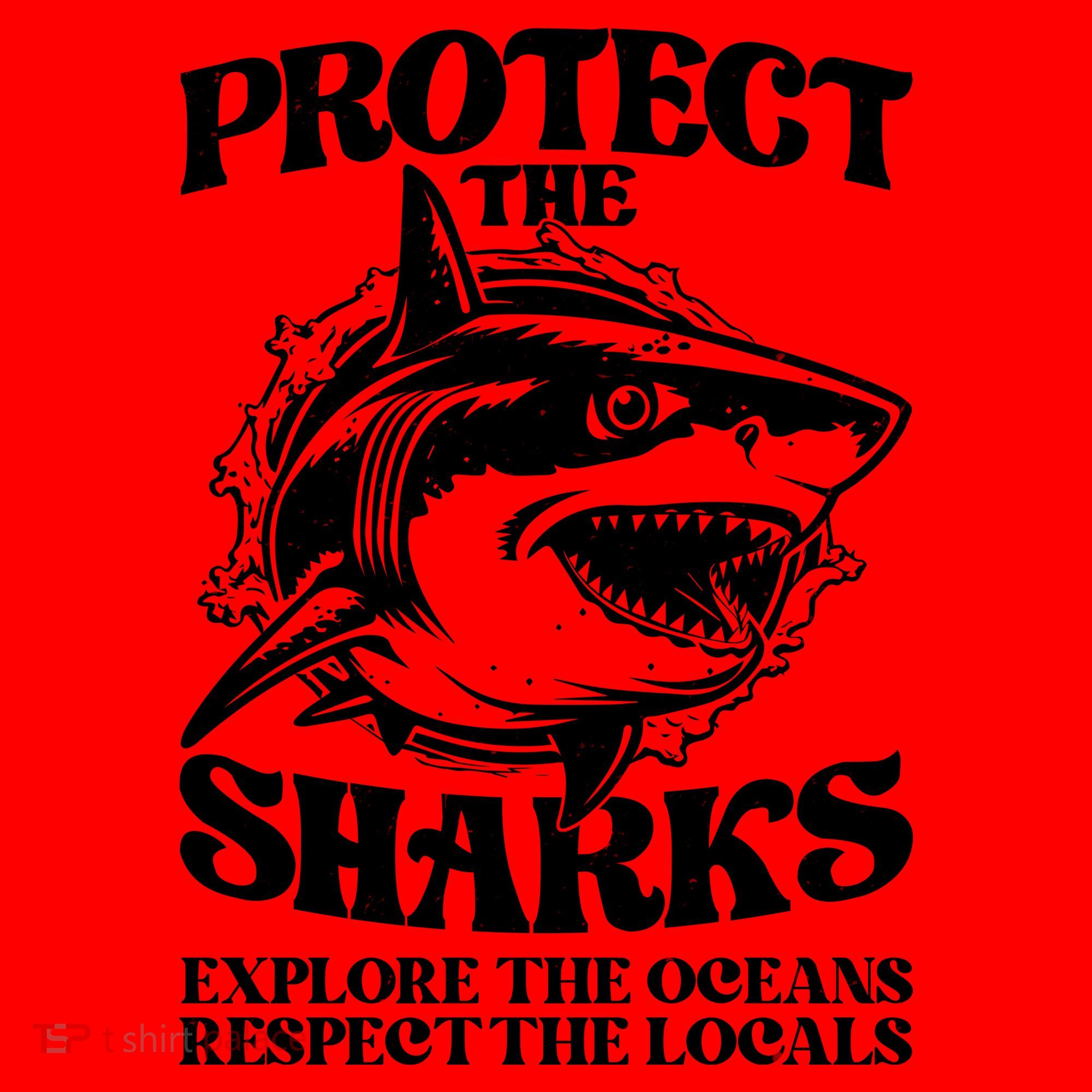 Retro Protect The Sharks Explore The Oceans Respect The Locals Shark Week Lover Santa Hat