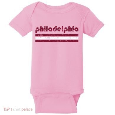 Retro Philadelphia Three 3 Stripes Vintage Weathered Baby Bodysuit