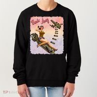 Retro Pin Up Girl Bombs Away Retro Women's Sweatshirt thumb 0