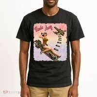Retro Pin Up Girl Bombs Away Retro Tall T-Shirt thumb 2